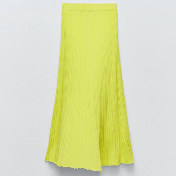 NWT SPECIAL EDITION Lime Green Midi Knit Skirt, XL